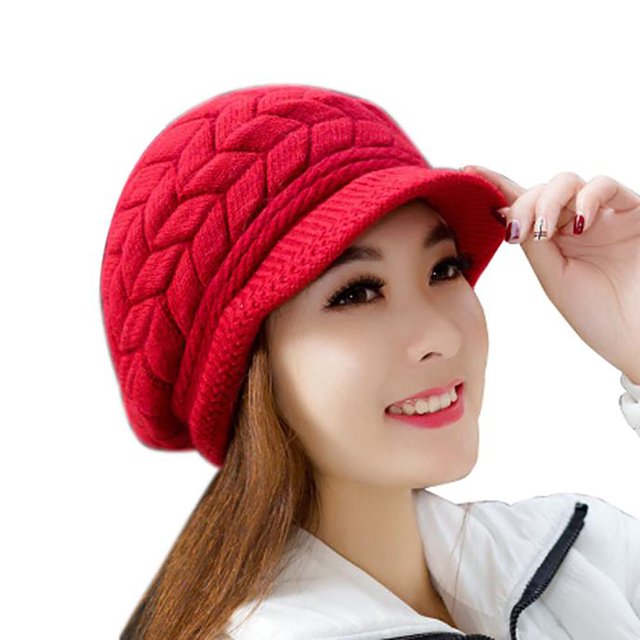 CEHVOM Bonnet d'Hiver pour Femmes, Chaud et Coupe-Vent, en Crochet, Style Skullies, Tricoté, en Laine