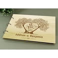 thumbnail image 3 of Personalized Wood Engraved Bride And Groom Tree Guest Book Rustic Wedding Photo Album Scrapbook, 3 of 6