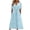 Blue, variant on fartey Womens Dresses Summer 2024 Solid Color Button Relaxed Maxi Dresses Split V Neck Cut out Short Sleeve Pockets Vacation Dress
