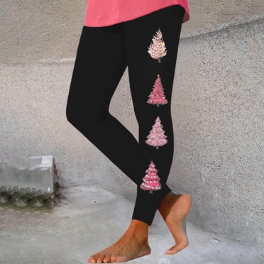 EQWLJWE Nightmare Before Christmas Leggings Christmas Wine Glasses Print Leggings with Yoga Sport Elastic Pants Christmas Womens Clothes