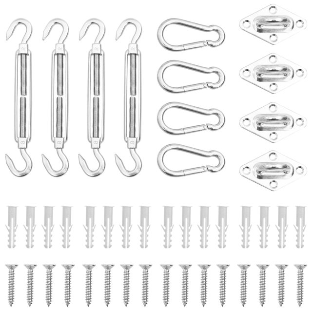 vidaXL Ensemble d'Accessoires pour Voile d'Ombrage 12 Pcs en Acier Inoxydable