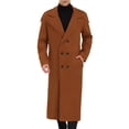 thumbnail image 1 of INSPIRE CHIC Men's Winter Pea Coat Notch Lapel Double Breasted Solid Color Overcoat S Brown, 1 of 7