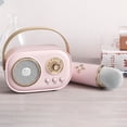 thumbnail image 4 of Chmadoxn Mini Karaoke Machine Karaoke Machine For Kids And Adults Cute Karaoke With Microphone Set Portable Bluetooth Speaker With Microphone Retro Handheld Style For Subwoofer sound system, 4 of 6