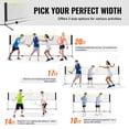 thumbnail image 3 of KFFKFF Ensemble de Filet Multisport, Hauteur Ajustable pour Badminton, Volleyball, Pickleball et Tennis, Largeur de 17 Pi, Conception Pliable et Portable avec Poteaux, Base et Sac de Voyage, 3 of 9