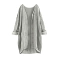 thumbnail image 4 of Mlkoz Long Sleeve Shirts for Women Open Front Shirt Soft Lightweight Fall Fashion Casual Solid Color Loose Button Tops S-XXL, 4 of 5