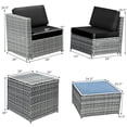 thumbnail image 2 of Costway Ensemble de Meubles en Rotin Osier 8 Pcs pour Patio avec Table de Rangement Noir, 2 of 10