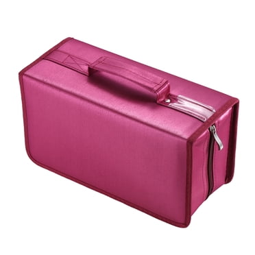 160 Capacity DVD Wallet, Large Storage Holder Binder Nylon Red CD Carry Case Bag Protective Zipper