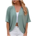 thumbnail image 1 of Cardigan for Women Womens Solid Color Cardigan Jacket With 5/4 Sleeves And Ruffled Top Cardigan, 1 of 1