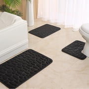 Dvkptbk Bathroom Rugs and Bath Mat Set Non Slip Absorbent Stain Resistant Quick Dry Washable Bathroom Rug Bath Mats for Bathroom Floor Tub Sink Shower Mat Easy Care (20"x31"+16"x20"+16"x24")