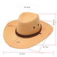thumbnail image 2 of Adult Casual Wide Brim Cowboy Sun Hat - Polyester Material, Adjustable Strap, Sun Protection for Travel/Beach, 2 of 2
