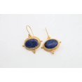 thumbnail image 3 of Boucles d'Oreilles en Lapis-Lazuli en Forme Ovale Naturelle Cadeau pour Femme, 3 of 4
