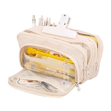 Kcavykas office, Stationery Open Window Pen Bag Large Capacity Boys Girls Junior High School Students Stationery Pencil Case