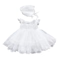 thumbnail image 1 of Kcodviy Robe de Fête de Baptême pour Bébés Filles Jeux Robe Familiale Nourrisson Dentelle Crochet Vêtements pour Bébé Hiver Robe Fille Col Rond à Volants Robes Adolescentes Manches Jupe, 1 of 8