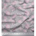 thumbnail image 1 of Soimoi Grey polyester Crepe Fabric Leopard Animal Skin Fabric Prints By Yard 52 Inch Wide, 1 of 3
