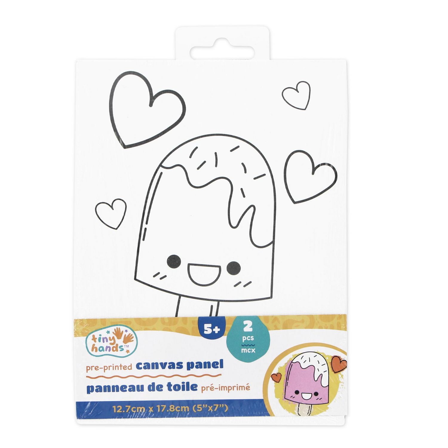 TINY HANDS Canvas Panels for Painting and Crafts, Print Canvas, 2pc, 12.7 cm (5 in)
