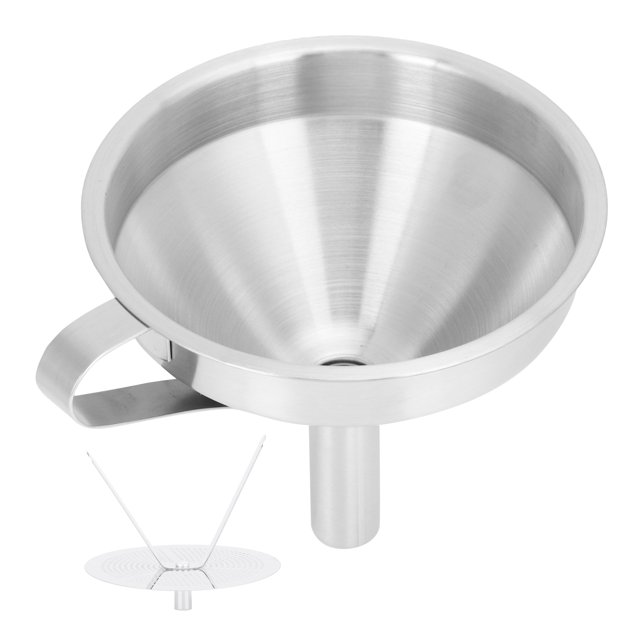 304 Stainless Steel Filling Funnel Separatory Oil Beer Coffee Water Liquid Funnel Kitchen ToolLarge Size 15cm