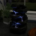 thumbnail image 4 of Sunnydaze Tabletop Water Fountain - Stacked Rocks 10.5 Inch Relaxing Desktop Water Fountain with LED Lights - Office, Bedroom, Living Room, 4 of 11