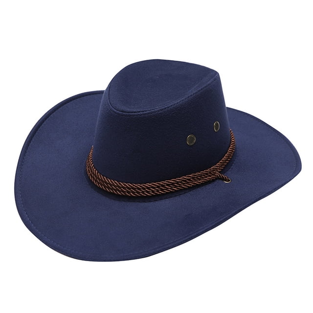 Chapeau de Soleil Cowboy à Grand Bord Décontracté pour Adulte - Matériau Polyester, Sangle Réglable, Protection Solaire pour Voyage/plage