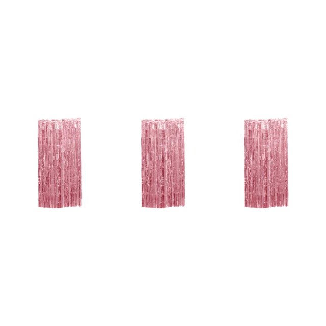 Wweixi Customized Fringe Curtain For Exquisite Anniversary Party Decorations Luster Rose Gold 3Set