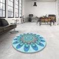 thumbnail image 4 of Ahgly Company Machine Washable Indoor Rectangle Transitional Blue Ivy Blue Area Rugs, 5' x 8', 4 of 7