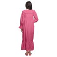 thumbnail image 2 of Moomaya Solid Nightdress For Ladies Cotton Ruffled Border Nursing Nightwear, 2 of 6