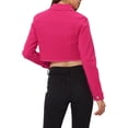 thumbnail image 3 of INSPIRE CHIC Veste en Jean pour Femme, Effilochée, Boutonnée, Lavée, Courte, Veste en Denim S Fuchsia, 3 of 6
