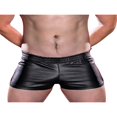 thumbnail image 1 of Men PU Shorts Slim Fit PU Leather Male Temptation Shorts, 1 of 6