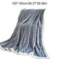 thumbnail image 2 of Bwiyojiz Home & Kitchen Decor Bedding Textiles Blankets Throws 59x40 in Fleece Throw Blanket for Couch Soft Warm Fluffys Cream Solid ColorBlanket Decorative and Giftable Striped, Gifts for Her, Gray, 2 of 6