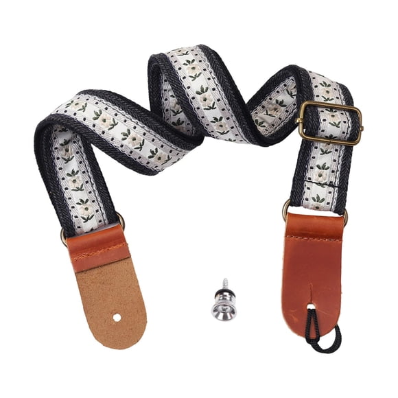 Milaget Ukulele Strap Embroidered Non Slip Shoulder Belt for Indoor Teaching Outdoor Style A