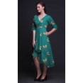 thumbnail image 2 of Bimba Robe Droite Asymétrique en Coton Verte à Papillons et Papillons Imprimés pour Femmes avec Poches, Décontractée, Mi-Longue - Grand, 2 of 4