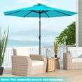 thumbnail image 2 of Costway Parasol Solaire de Patio 10 Pieds à DEL, Marché, Acier Inclinable avec Manivelle, Extérieur, Turquoise, 2 of 10