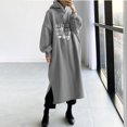 thumbnail image 1 of EGNMCR Robes de Fête pour Femmes Mode Femmes Imprimé Ample à Capuche Confortable Robe à Manches Longues, 1 of 4