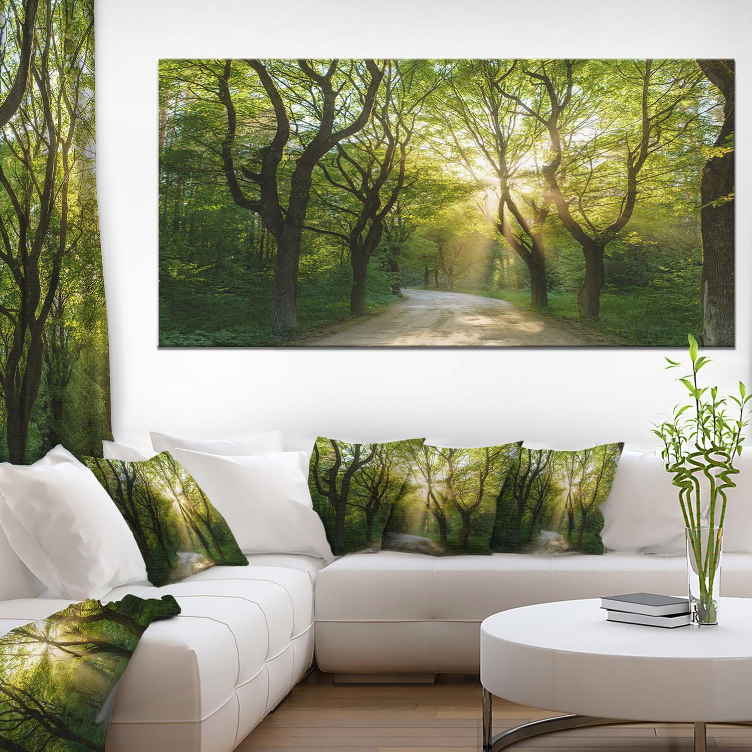 Designart Soirée dans la forêt verte Art mural sur toile