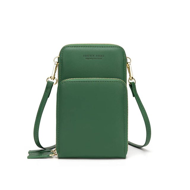 Small Crossbody Cell Phone Purse for Women, Mini Messenger Shoulder Handbag Wallet with Credit Card Slots,Green