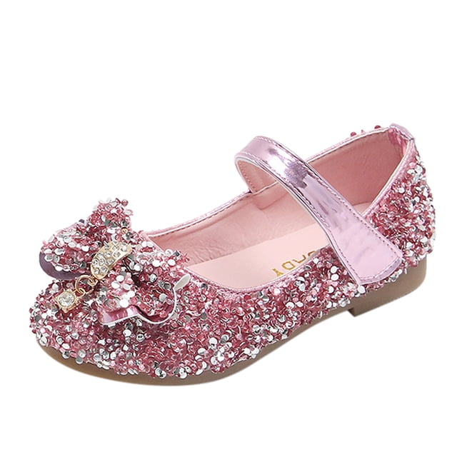 MIASHUI Robe Fille Paillettes Scintillantes Chaussures de Princesse Chaussures de Fête Danse Sandales, Rose, 2,5-3 Ans