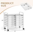 thumbnail image 3 of Costway 12 Drawers Rolling Cart Storage Scrapbook Paper Studio Organizer Bins Clear, 3 of 10