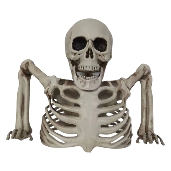 Desktop Ornament for Halloween Theme Skeleton Bust Statue Glowing Party Unique Desktop Figurine for Ambience and Photo Props