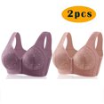 thumbnail image 2 of Yuyuzo Front Closure Bras for Women Plus Size 2 Pack Full Support Wireless Comfortable Everyday Bra, 2 of 3