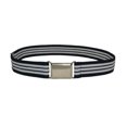 thumbnail image 1 of Ceinture Élastique Ajustable pour Enfants avec Boucle Carrée Argentée - Rayure Marine et Blanche, 1 of 1