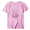 thumbnail image 5 of LUOGENLI T-shirts pour Femmes T-shirts Décontractés de Pâques Mignons Lapin et Fleur Imprimé Col Rond Manches Courtes T-shirts Amples Blouse Hauts T-shirts Graphiques de la Saint-Valentin TG, 5 of 5