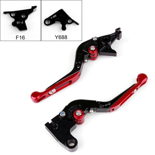 Adjustable Folding Extendable Brake Clutch Levers For Yamaha FZ1 FZ8 XJ6 FZ6 Red