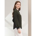thumbnail image 4 of INSPIRE CHIC Chemises de Travail pour Femmes à Volants Doux Col Peter Pan Boutonnées m Vert Armée, 4 of 6