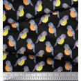 thumbnail image 2 of Soimoi Black Rayon Fabric American Robin Bird Print Fabric by The Yard 56 Inch Wide, 2 of 5
