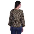 thumbnail image 4 of Moomaya Haut à Manches Longues Imprimé avec Patte de Boutonnage, Col Rond, Tunique d'Été Décontractée pour Femme, 4 of 5