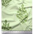 thumbnail image 1 of Soimoi Polyester Crepe Fabric Leaves & Floral Block Print Sewing Fabric Yard 42 Inch Wide, 1 of 3