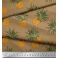 thumbnail image 2 of Soimoi Brown Modal Satin Fabric Pine Fruits Print Fabric by Yard 42 Inch Wide, 2 of 3