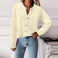 thumbnail image 2 of Pulls à Manches Longues et Manches Longues avec Poches en Tricot Crop Cardigans, 2 of 6