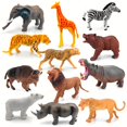thumbnail image 5 of LNGOOR 12-Piece Educational Wildlife Animal Figures Set - Assorted PVC Plastic Toy Collection for Kids 3+ - Includes Elephant  Lion  Giraffe  Zebra  Hippo  Tiger  Bear & More - Ideal for, 5 of 5