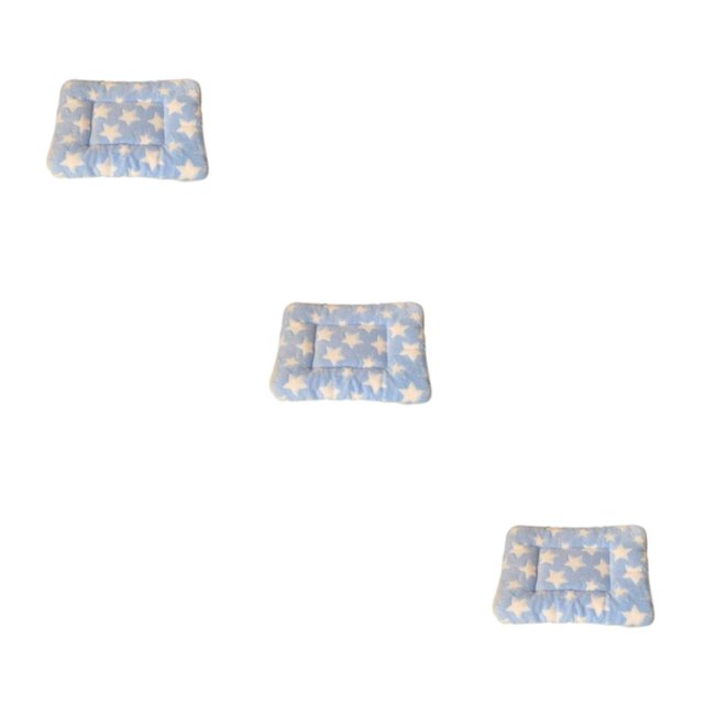 Youkk Washable And Machine Washable Pet Mat For Long-lasting Thick Warm Polyester Cartoon Dog Sleeping Mat Blue Star 30*40cm 3Set