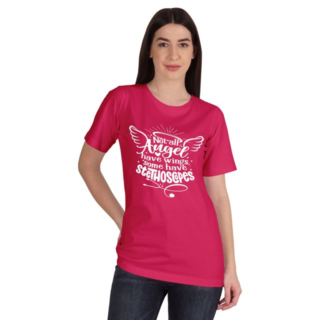 Inkmeso T-shirt Nurse pour Femmes Not All Angel Have Wings Some Have Stethoscopes